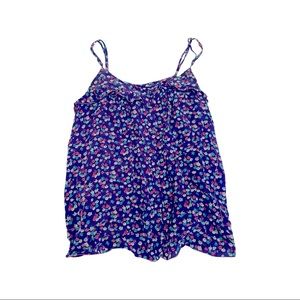 Blue Floral Rebecca Taylor Flowy Tank